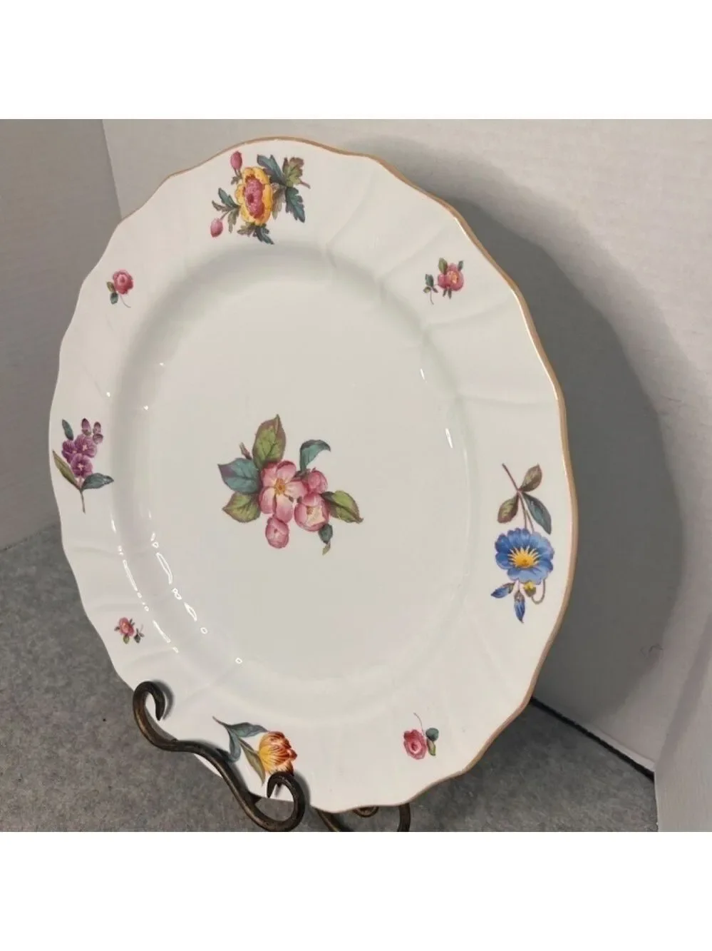 Vintage Spode Copeland England Floral Serving Plate 12.5” Diameter 1” Height